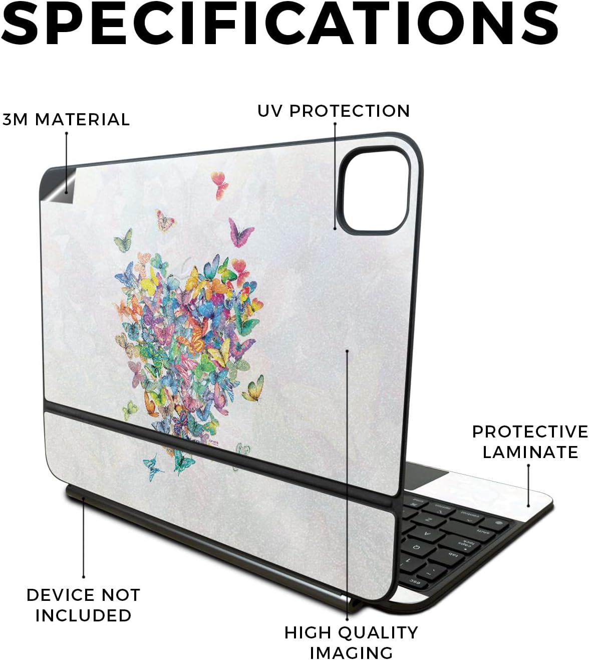 Glossy Glitter Skin Compatible with Apple Magic Keyboard for iPad Pro 11‑inch (M4) 2024 - Wildheart - Premium 3M Vinyl Protective Wrap Decal Cover - Easy to Apply | Crafted in The USA by MightySkins