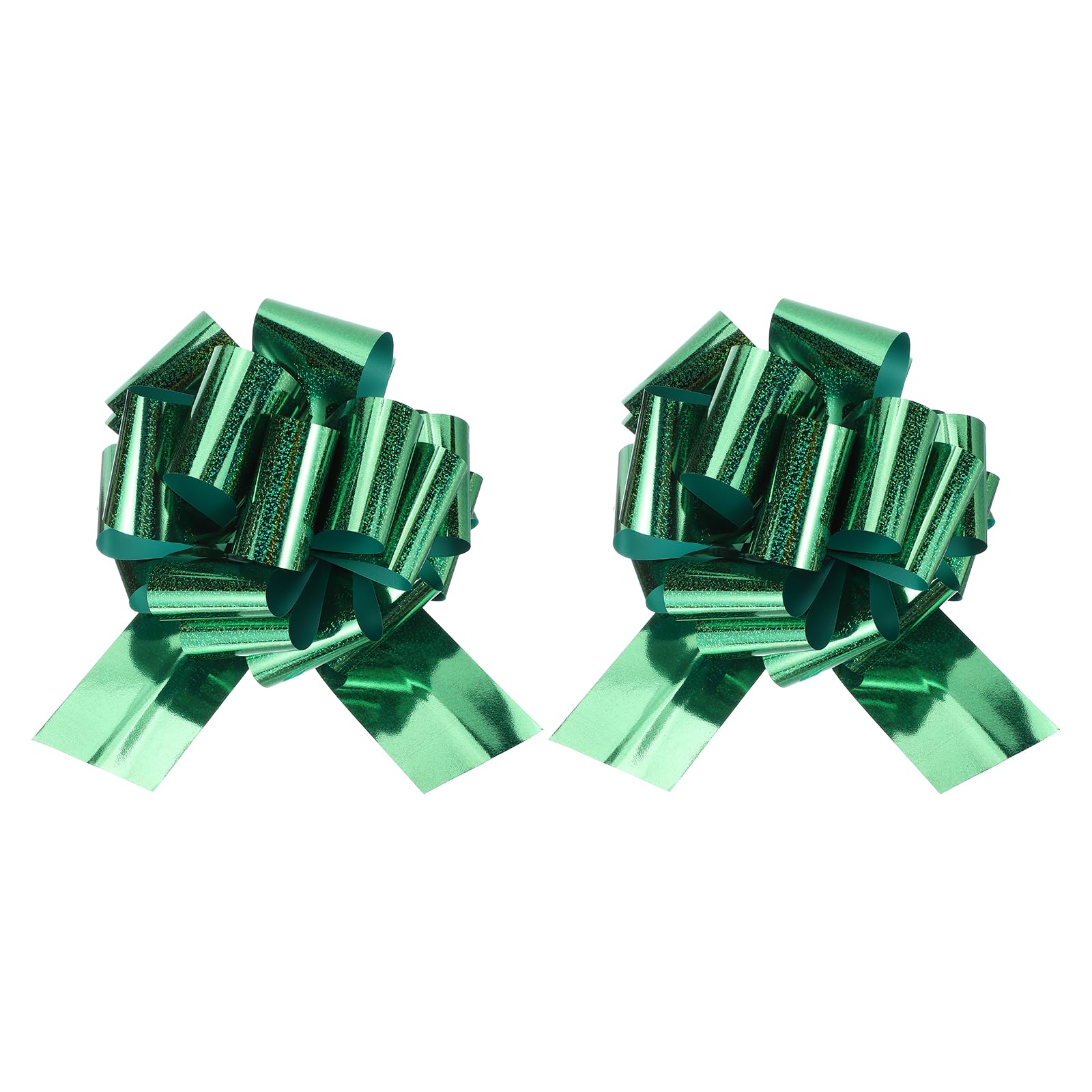 sourcing map 10 Inch Giant Large Pull Bow 2 Pcs Big Glitter Metallic Car Bows Ribbon for Wedding Presents Gift Wrapping Christmas, Green