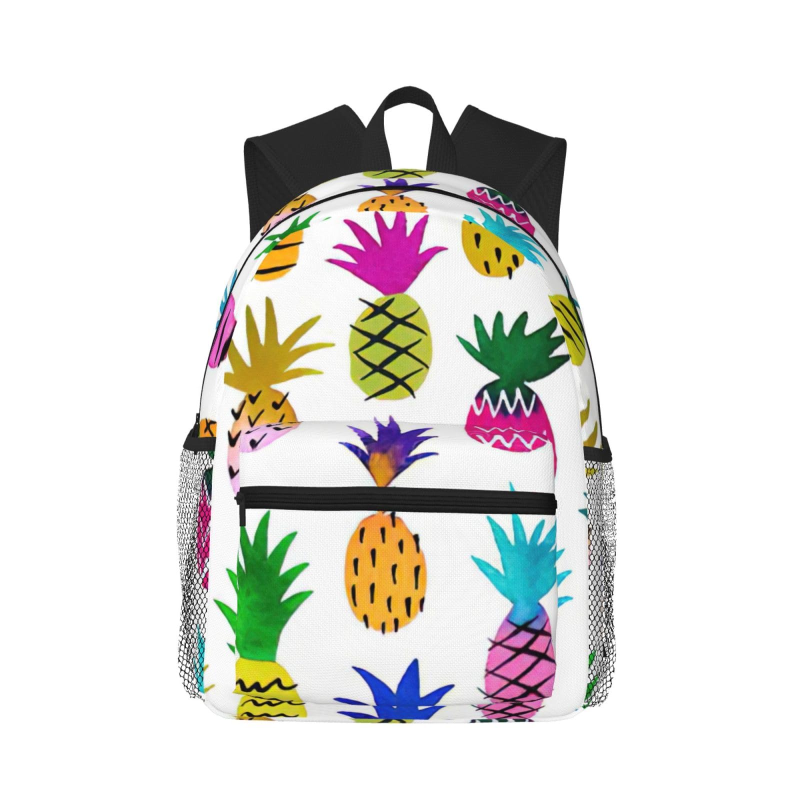 Sac à dos imprimé ananas coloré léger et mixte - 8