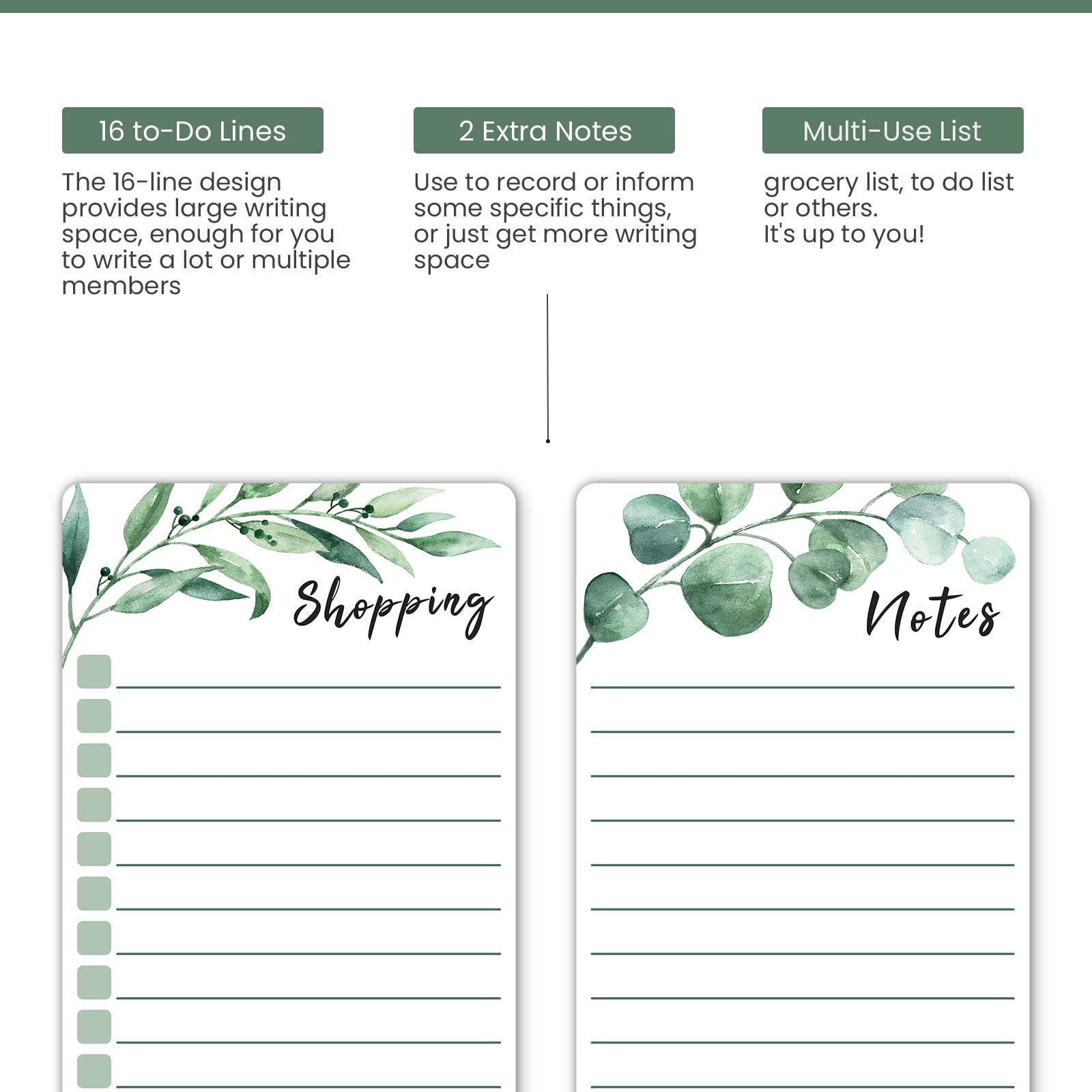ALEZEL Magnetic Dry Erase Calendar for Fridge, Greenery Monthly Fridge Calendar Whiteboard Set - Vertical Monthly Calendar for Refrigerator, Grocery & to Do List White Board, 3 Markers + Eraser 2