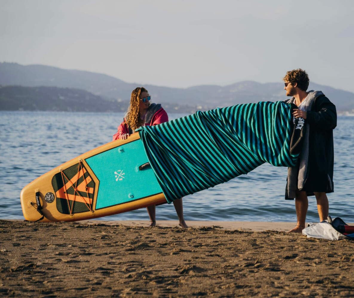fatstick Housse de protection extensible pour planche à pagaie debout – Convient aux planches de 3 m à 3,5 m – Protège les planches de SUP et de surf – Peut également servir de serviette de plage ou