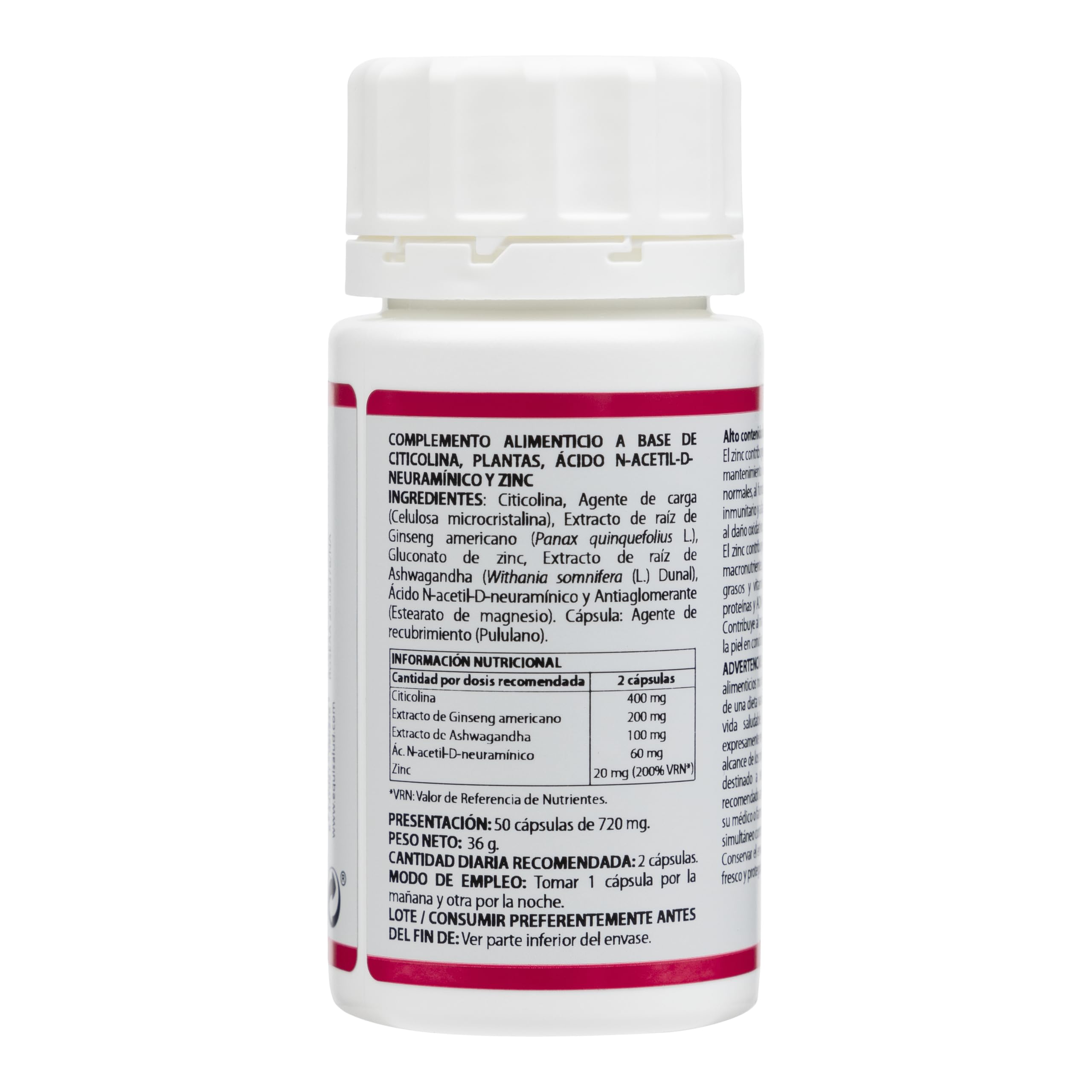 Holomega Mental Food Senior – 50 Cápsulas | Citicolina, Ginseng Americano, Ashwagandha y Zinc | Complemento Alimenticio para Energía Mental y Bienestar Cognitivo | Equisalud
