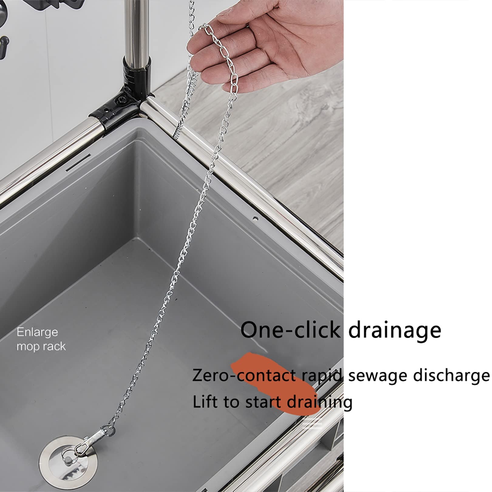 Besenhalterung,Mopp Besen Halter Veranstalter,304 Edelstahl Gerätehalter Besen Mop Halter,Garten Werkzeug Aufbewahrung Garage,Besenstiel Aufhänger,Edelstahl,mit 5 Racks 6 Haken,für Küchenbüro Wäsche