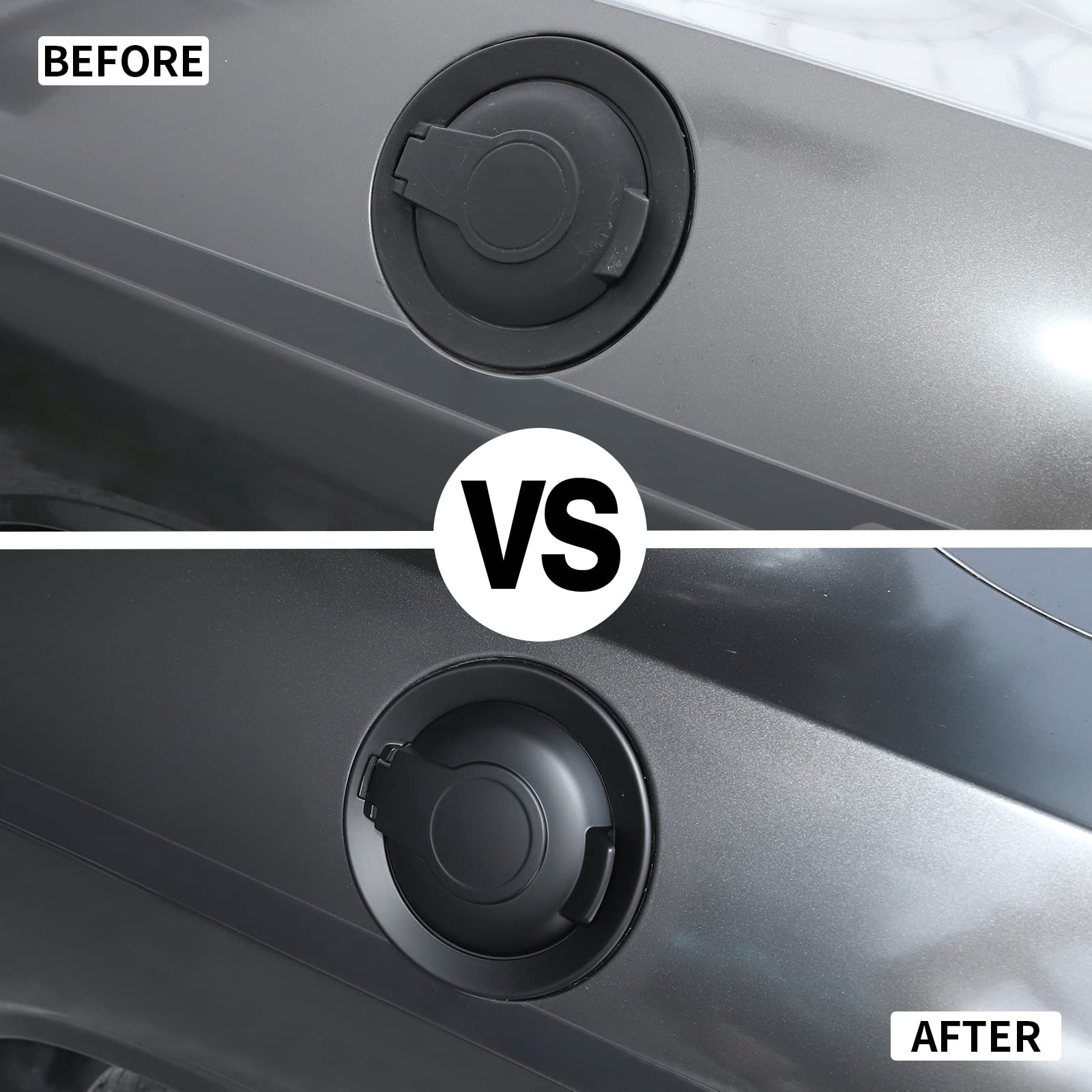 JWWY Fuel Tank Cap Petrol Tank Cover Gas Cap Door Protect Cover Trim for 2009-2024+ Dodge Challenger Exterior Accessories Black