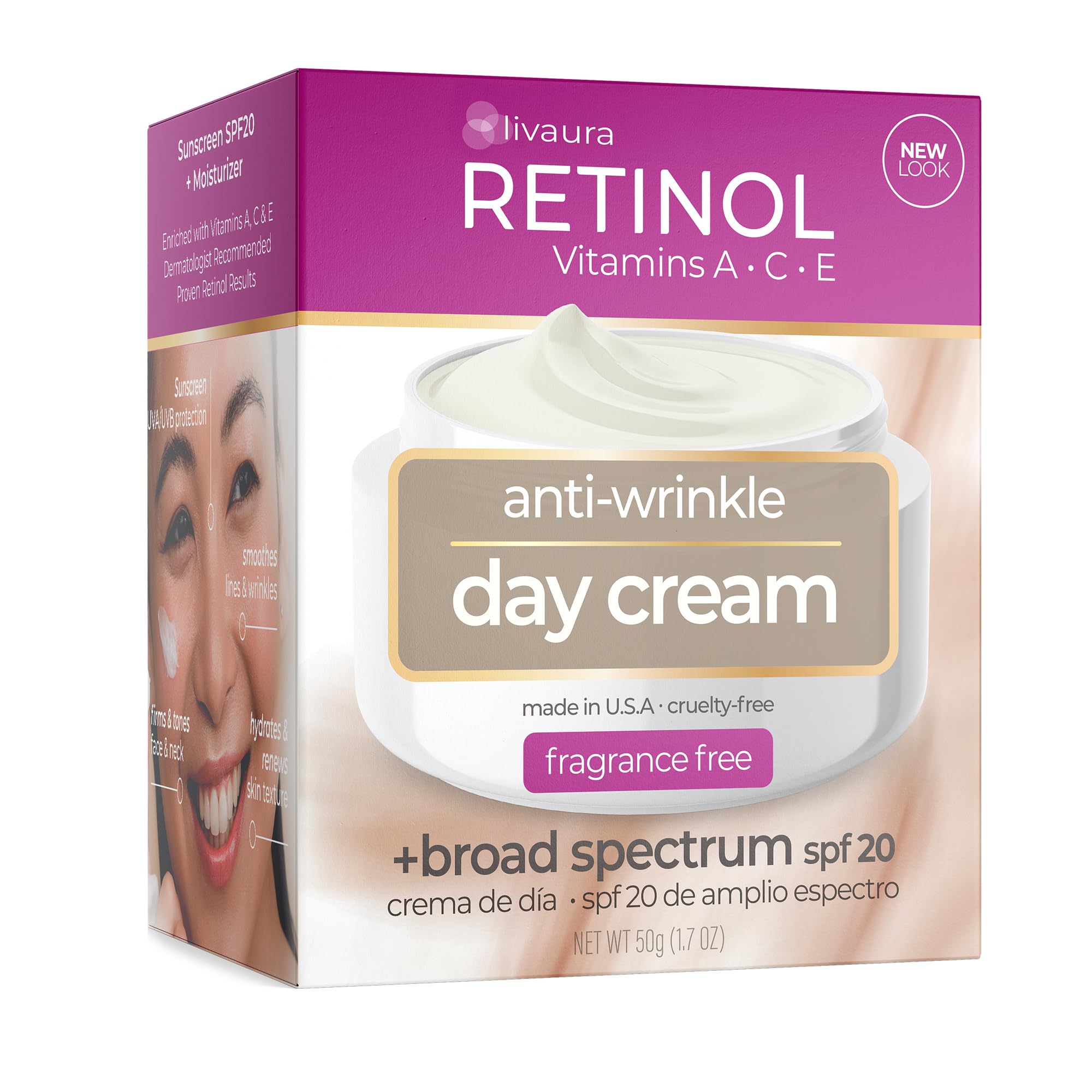 Retinol LIVAURA Skincare LdeL Cosmetics Cream Vitamins A + C + E (Day Cream)