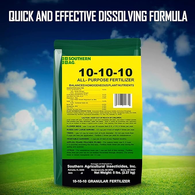 Fertilizante Granulado Southern Ag 10-10-10, 5 LB miniatura 2