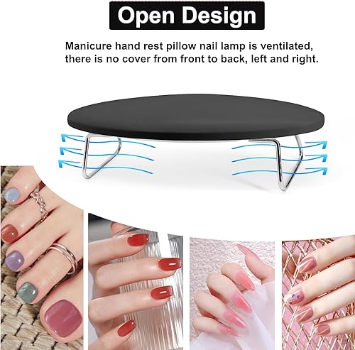 Miniatura 5 de Lámpara de uñas 2 en 1 y reposamanos, reposamanos de uñas suave con luz de gel, lámpara LED de curado de uñas de 48 W, esmalte de gel para uñas