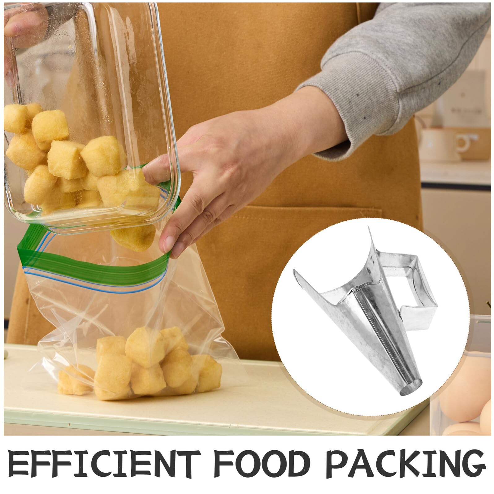 Imbuto in Metallo per Cucina Bocca Larga per Alimenti Manico per Riempire Bottiglie e Pentole Imbuto Resistente alle Alte Temperature per Uso Alimentare