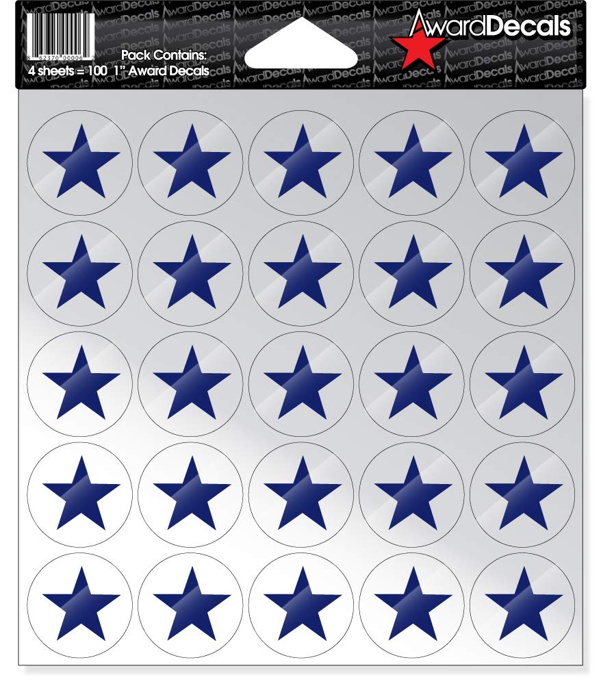 Autocollants étoile bleu royal transparents de 1" pour personnaliser vos carnets sans traces