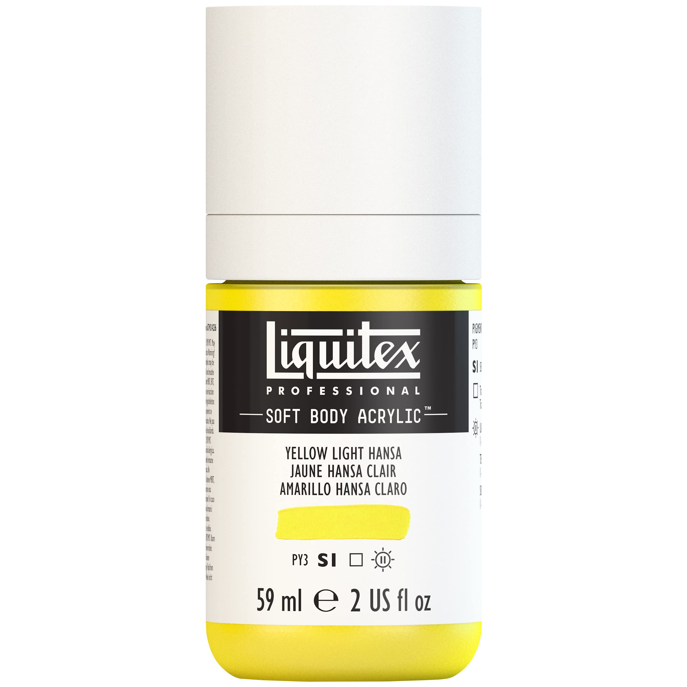 Liquitex 1959411 Professional Acrylic Paint Soft Body - Artist Paint in Creamy Opaque Consistency, High Pigmentation, Lightfast and Ageing Resistant, 59 ml Bottle - Hansagelb Light