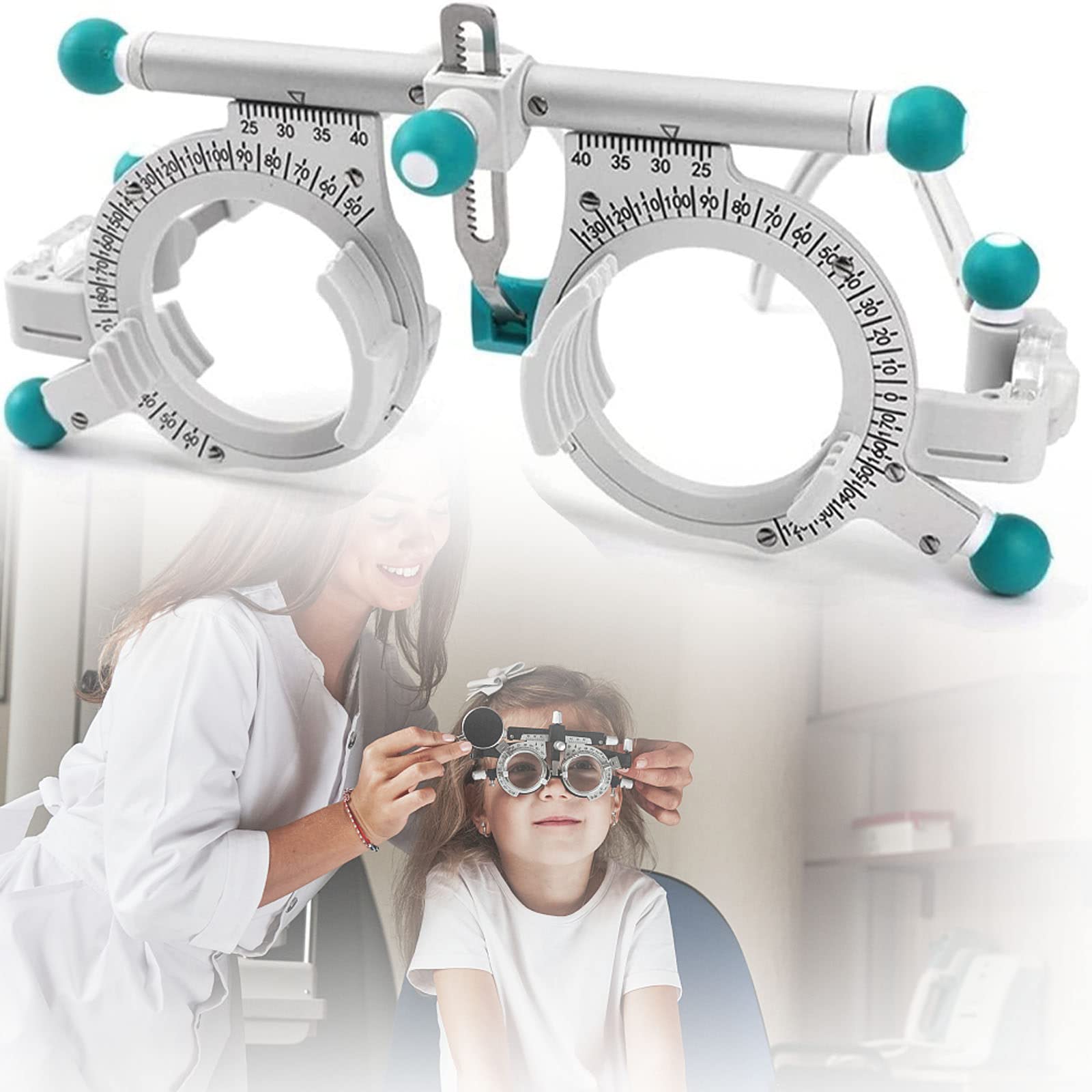 Montatura di Prova Ottica Universale optometrica PD 48-80mm, Montatura per Lenti di Prova ottiche Regolabili, oculare per Test Ottico in Titanio, Occhiali per Prova della Vista Montatura per Lenti o