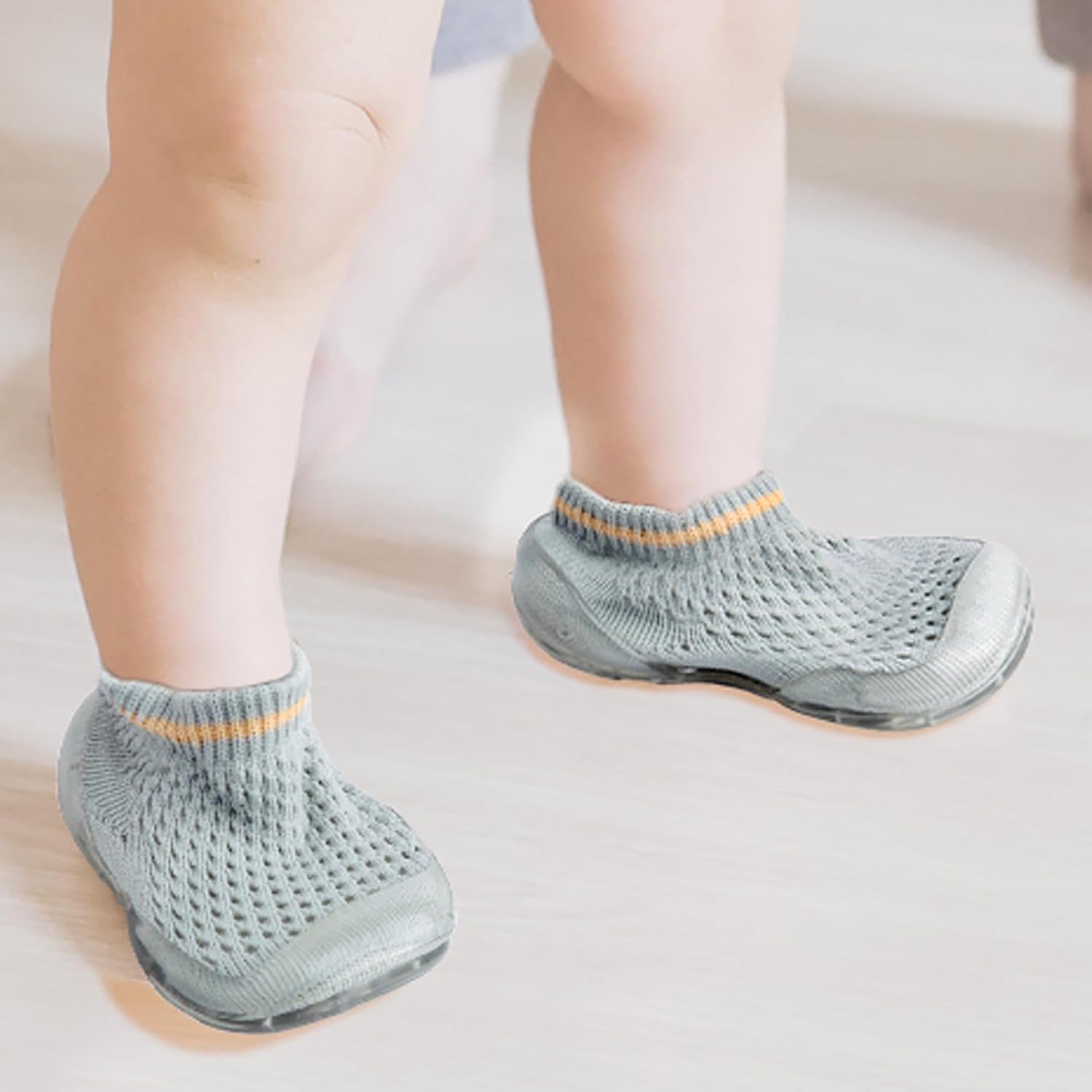 BabyMoo Comfy Knitted Grey Anti-Skid Sock Shoes Ultimate Comfort and Style for Infants, Toddlers, and Kids! Lightweight, Durable Rubber Sole Pull-On for Baby Boy Shoes Baby Girls Shoes 9 71W3hDhVCQL. SL1500
