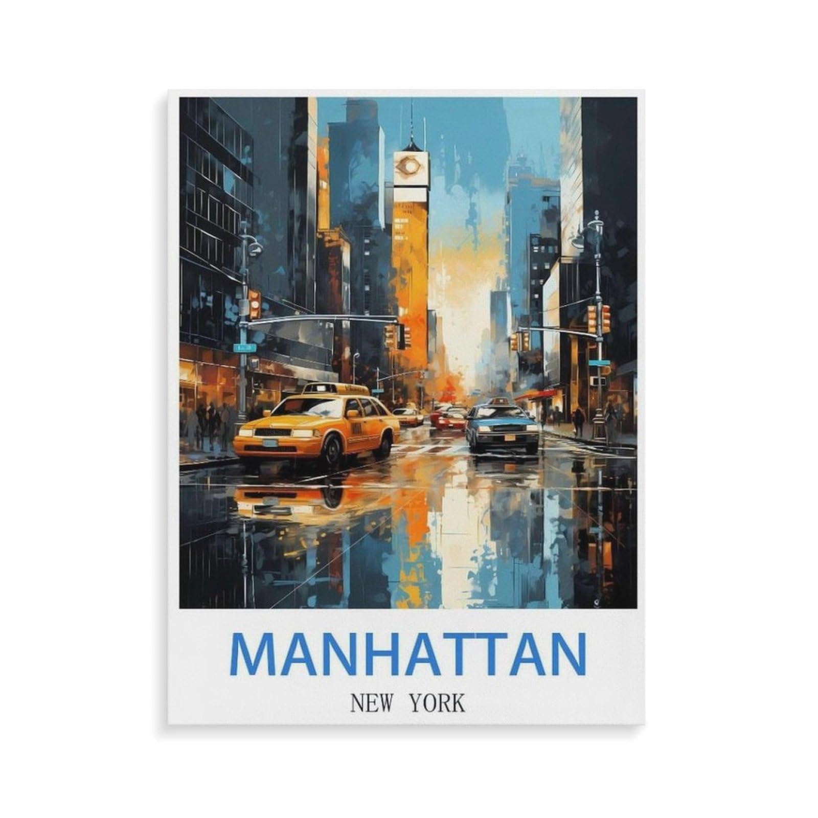 Beayodkp A22 Paint By Numbers，Manhattan New York，Diy Paint By Numbers Kits For Adults Kids,Canvas Oil Painting With Brushes And Acrylic Pigment Paint By Numbers Arts Craft For Home Wall Decor(40X50cm-O24