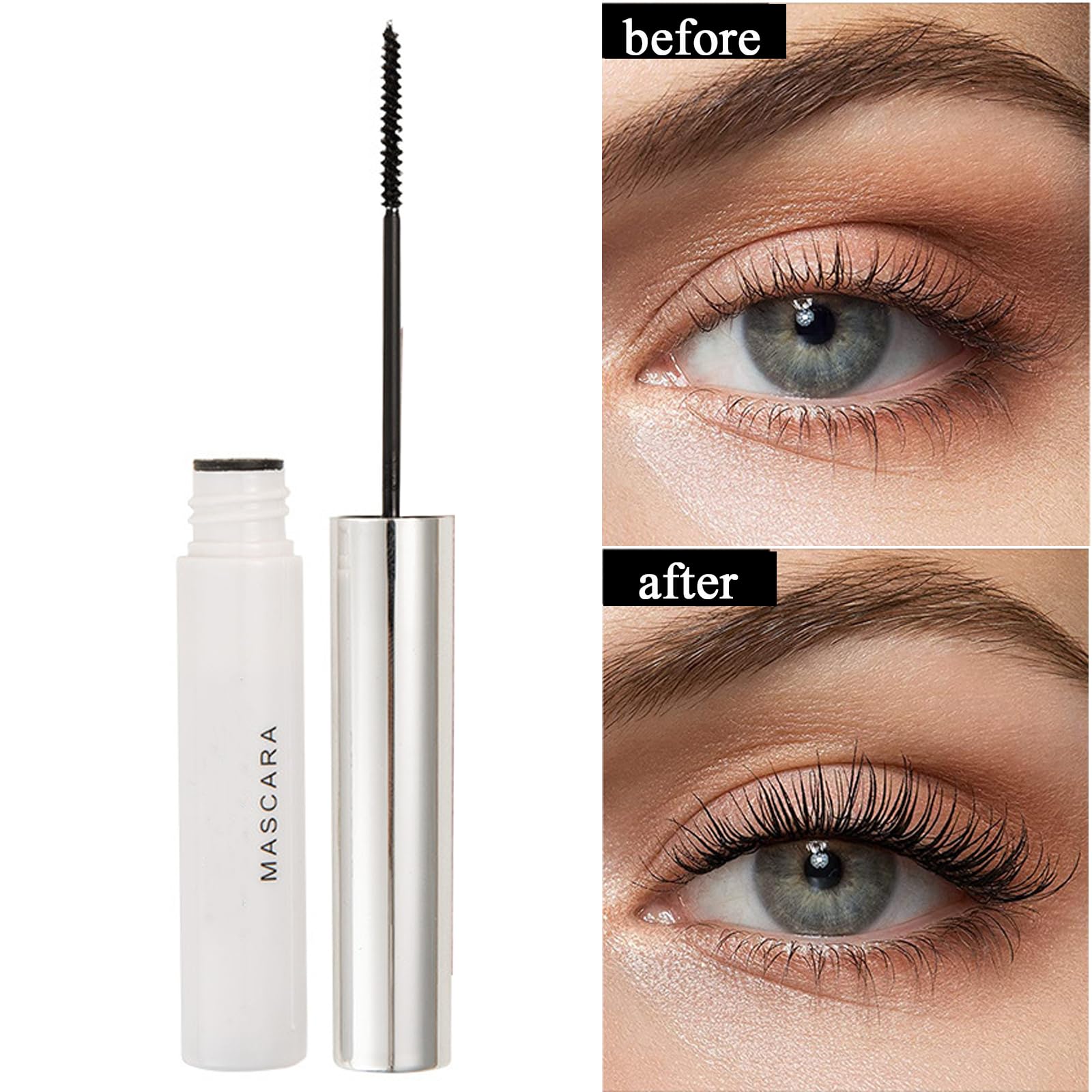 Waterproof Mascara 4D Silk Fiber Eyelash Mascara Extra Long Thick & Voluminous Lash, Adds Length - Image 3
