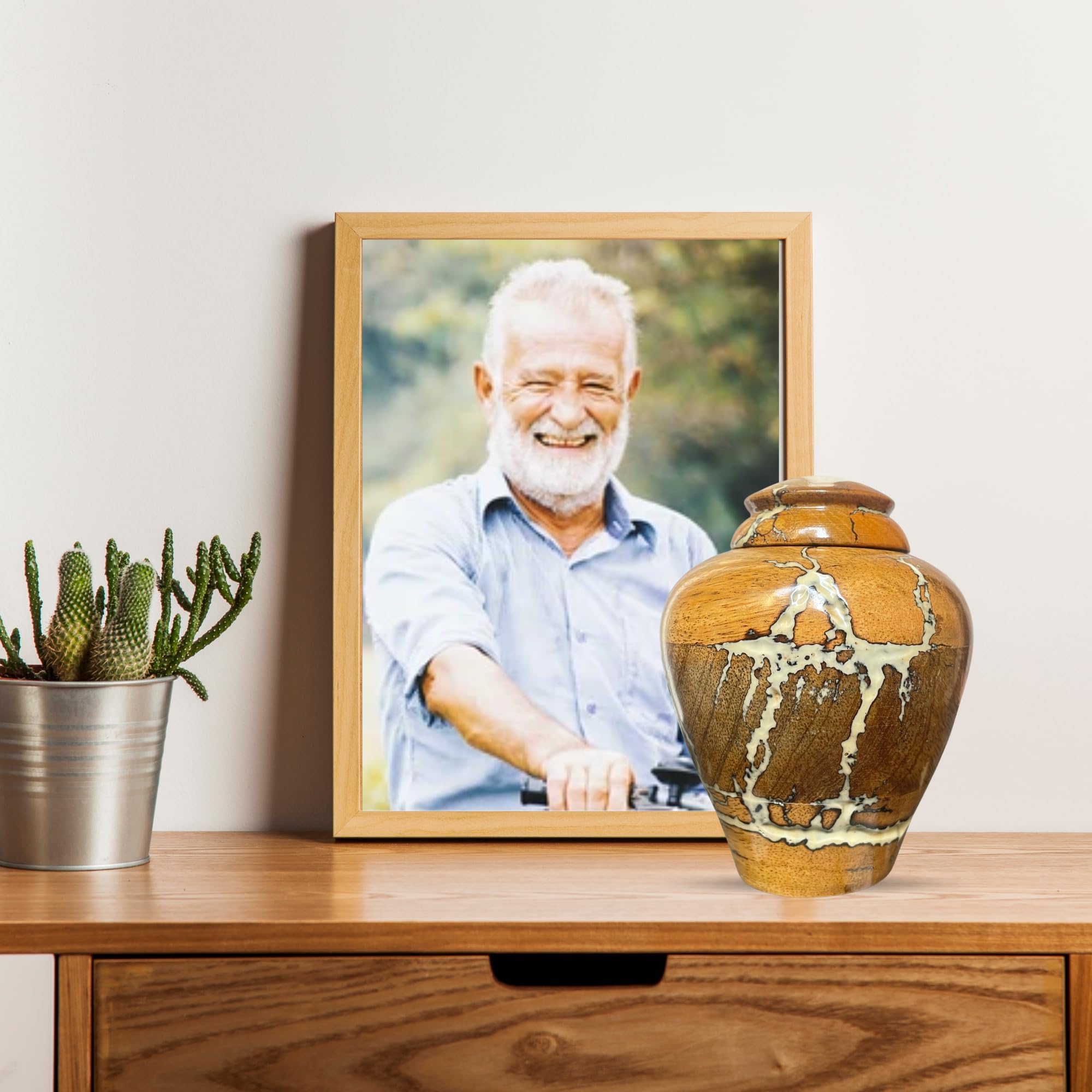 Urnas de madera para cenizas humanas adultas/machos – Urnas de madera para cenizas adultas hombre/hembra, urnas conmemorativas, capacidad de entierro: 15 pies cúbicos (pequeño: 4 x 4 x 5