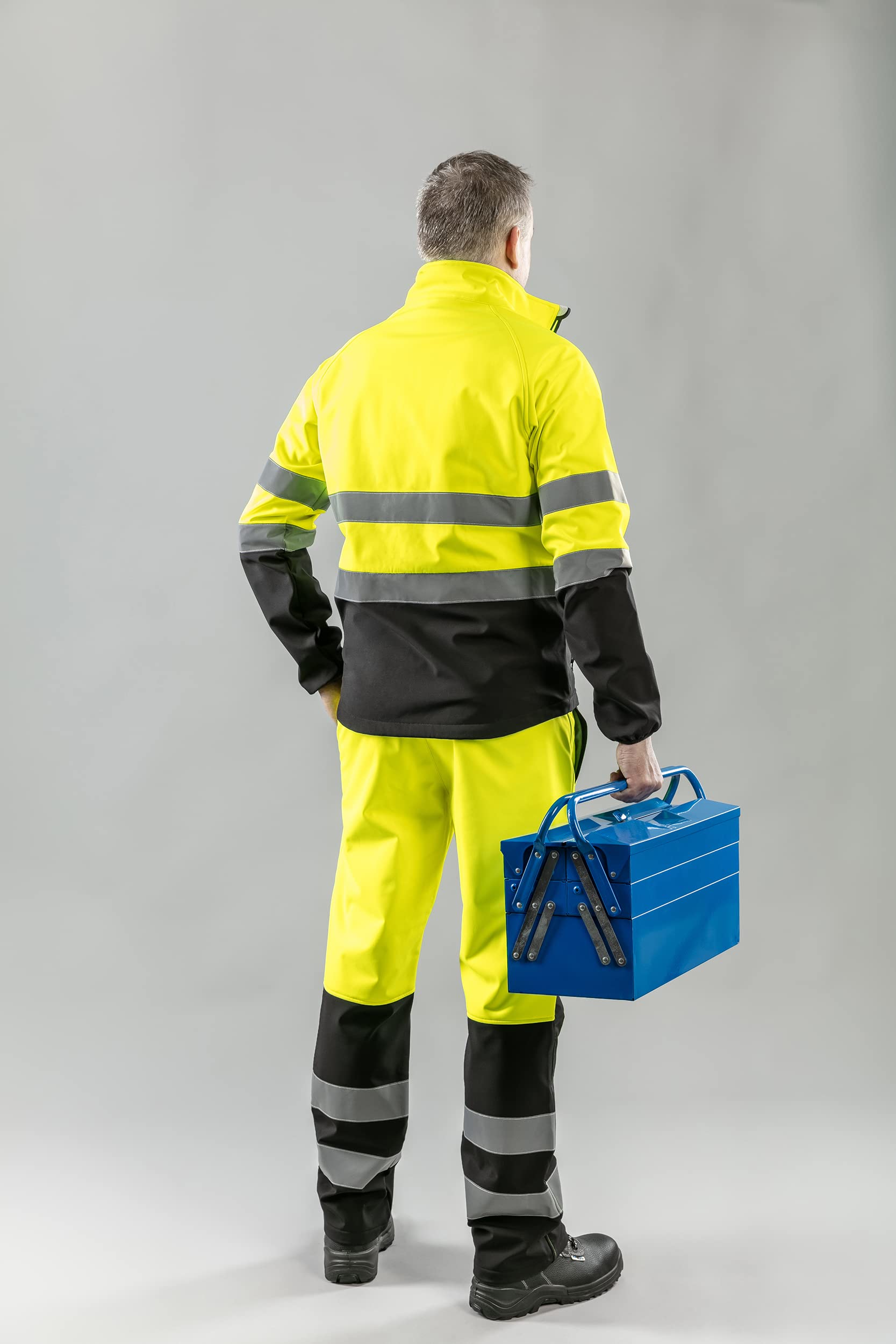 Högert Technik Cassetta degli attrezzi in metallo per attrezzi e piccoli oggetti, cassetta degli attrezzi, 45 x 20,5 x 20 cm, scatola con scomparti completamente accessibili, valigetta robusta