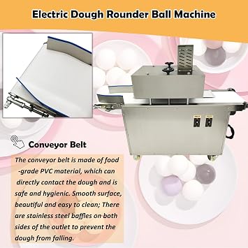 Dough Rounder Machine 0.35oz-7.05oz Electric Dough Rounder Ball Machine Automatic Tangyuan Taro Ball Glutinous Rice Ball Rounder Roller Dough Ball Forming Making Machine 110V
