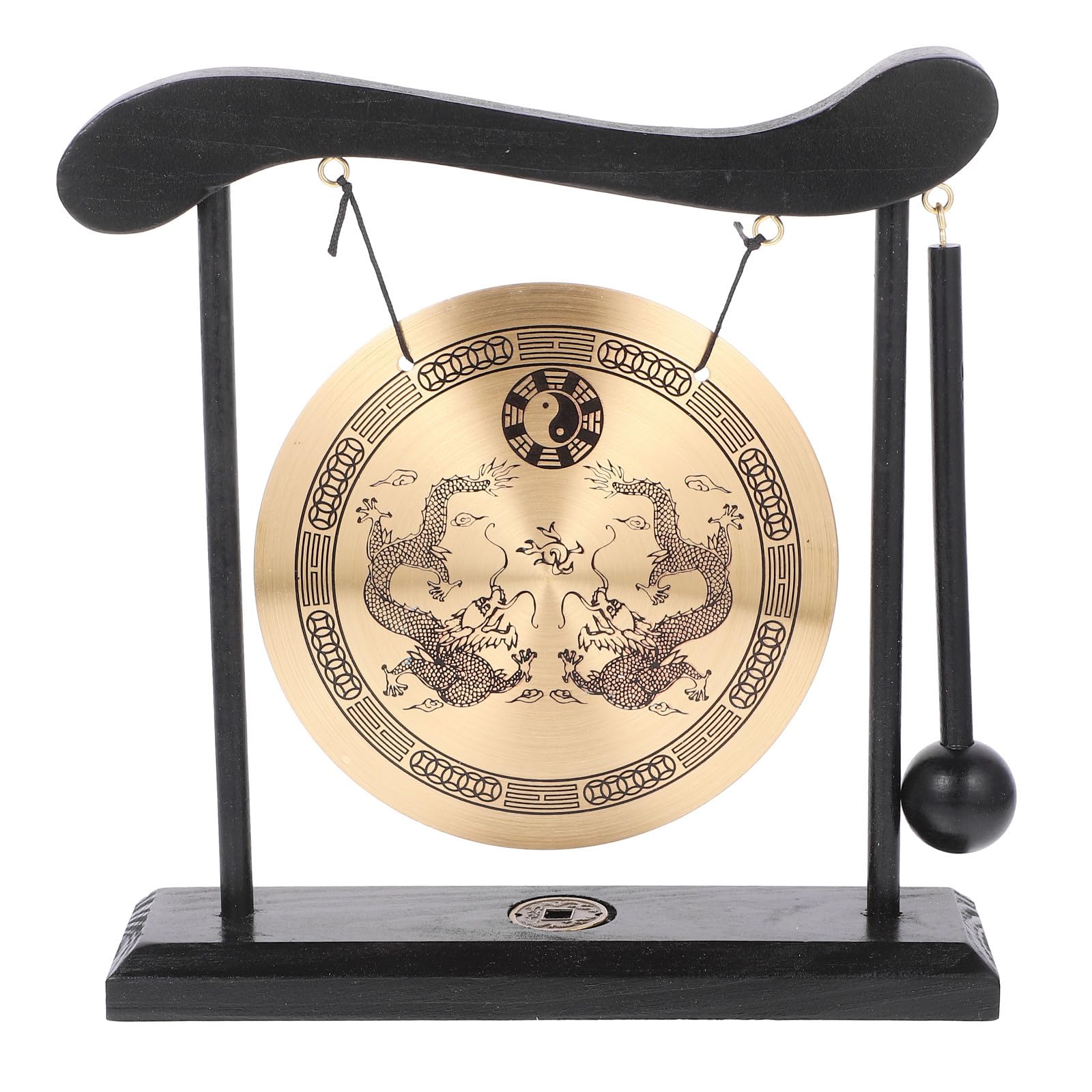 Double Dragon Style Traditionnel Cuivre et Bois Cadeau Déco Zen Maison