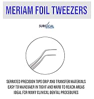 Vista 4 de SURGICAL ONLINE Meriam Foil Pinzas de algodón dentales Pico en ángulo dentado Alicates de apósito Pinzas de acero inoxidable Instrumentos dentales