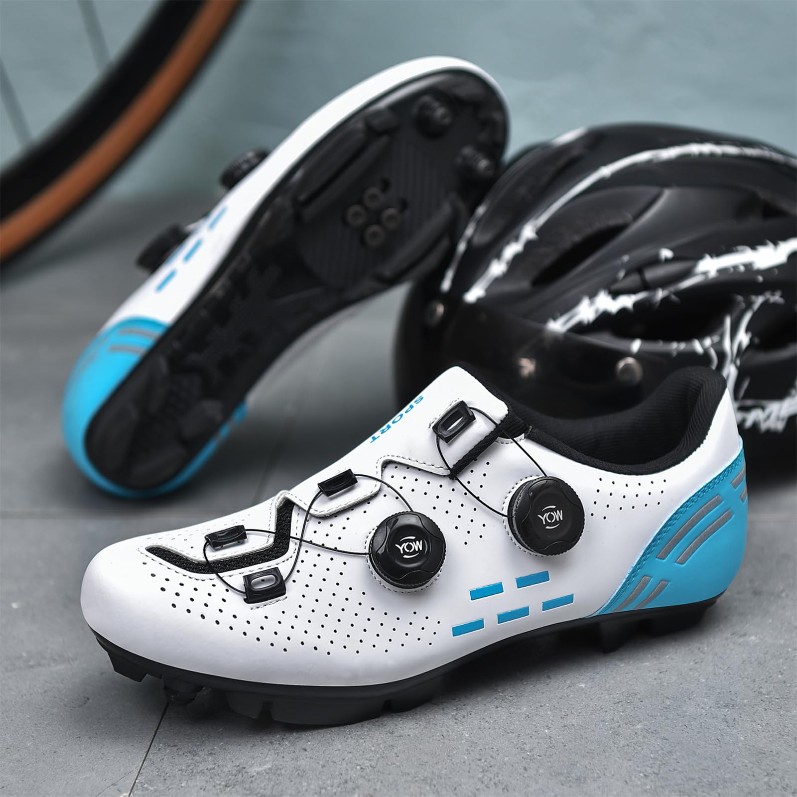 JiuQing Męskie buty na rower górski Buty rowerowe MTB z zatrzaskami SPD Buty rowerowe do jazdy na świeżym powietrzu