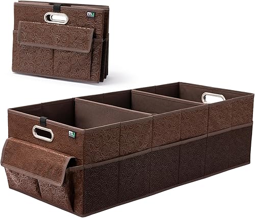 MIU COLOR Organizador de maletero para automóvil, organizador de automóvil resistente con 12 bolsillos para SUV, parte inferior antideslizante,