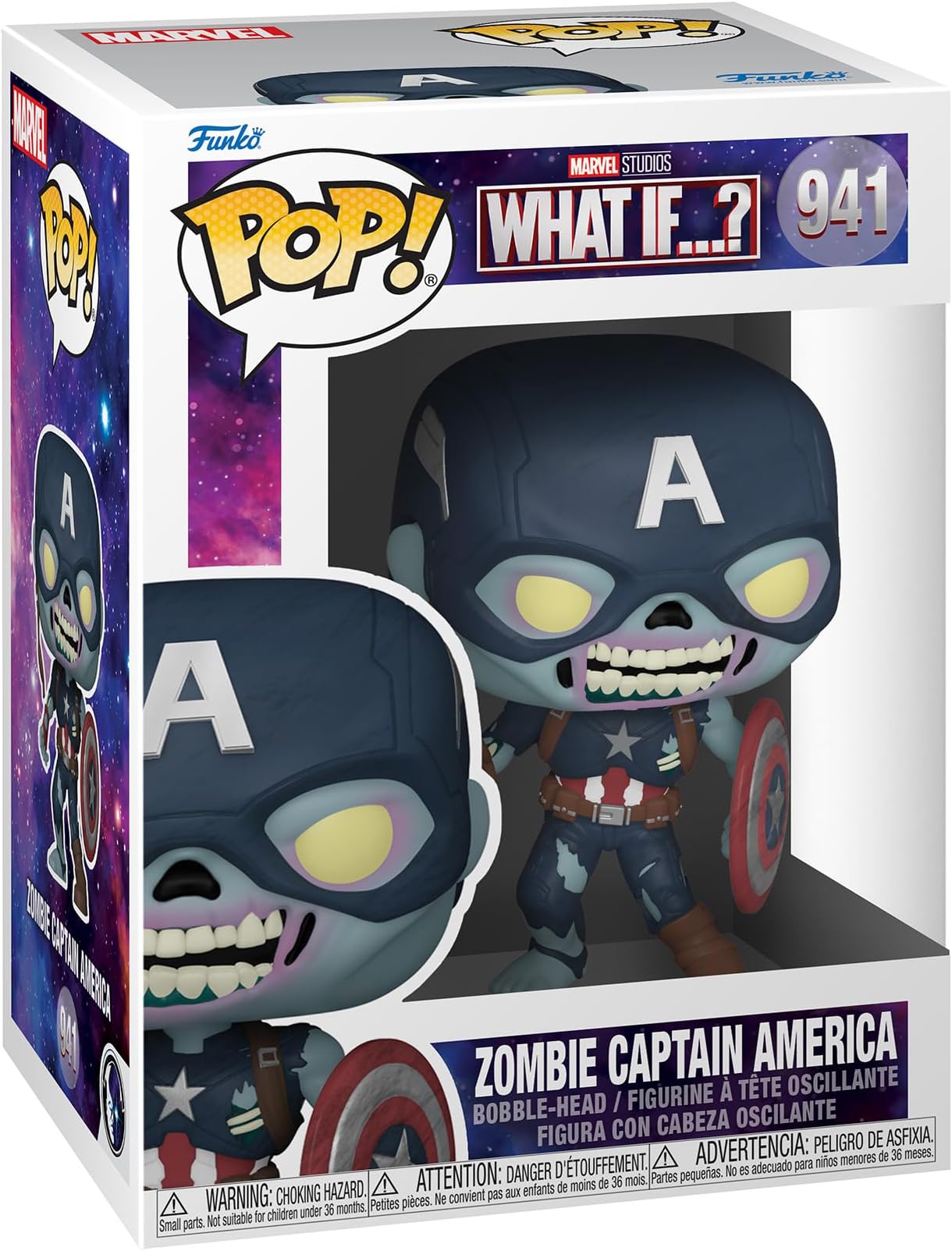 POP! Marvel - What If - Zombie Captain America - Marvel What If - Collectable Vinyl Figure - Gift Idea - Official Merchandise - Toys for Kids & Adults - TV Fans - Model Figure for Collectors