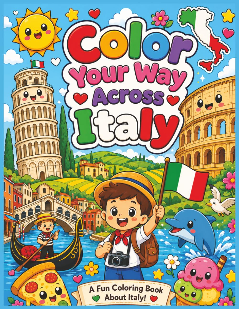 Color Your Way Across Italy: A Kawaii Adventure Through Italy (Color Your Way Across the World)