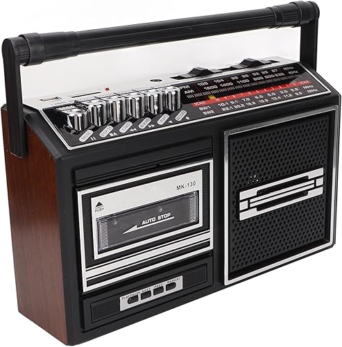 Retro con reproductor de cassette AM FM Radio estéreo portátil reproductor de cinta vintage para ancianos y niños (sin USB SD)