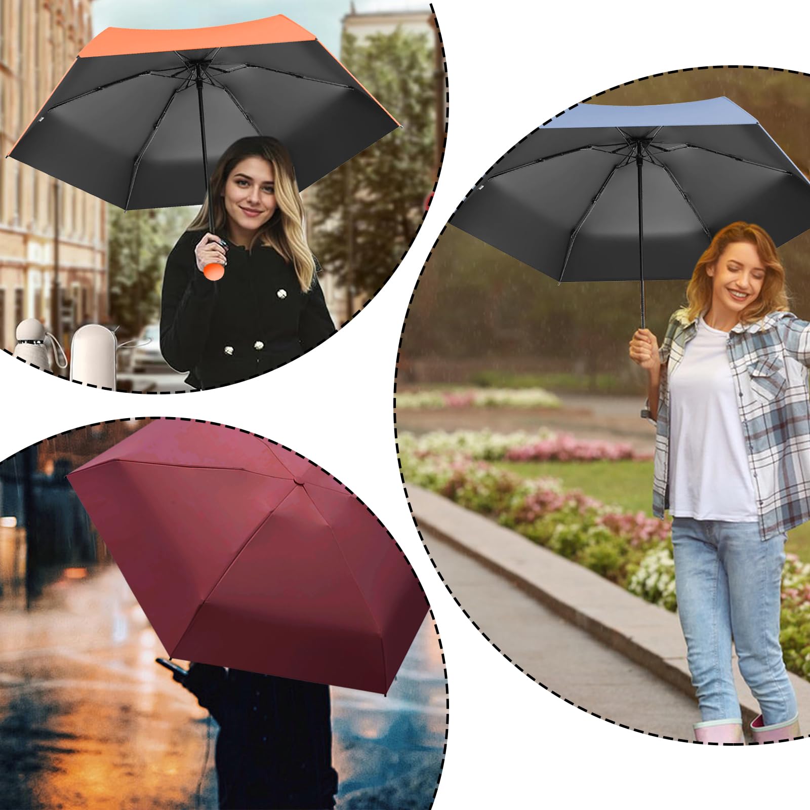 Mini Parasol Kieszonkowy, Składany Parasol Przeciwwiatrowy, Parasol Przeciwsłoneczny, Mini Parasol, Codzienne Podróże, Unisex