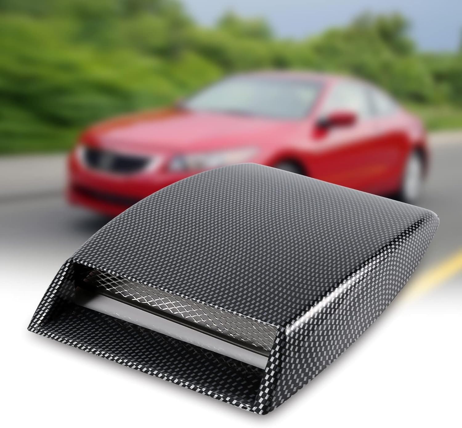 Bonnet Vent Cover, Universal Car Decorative Air Intake Scoop Bonnet Vent Sticker Cover Hood (Carbon Fiber)