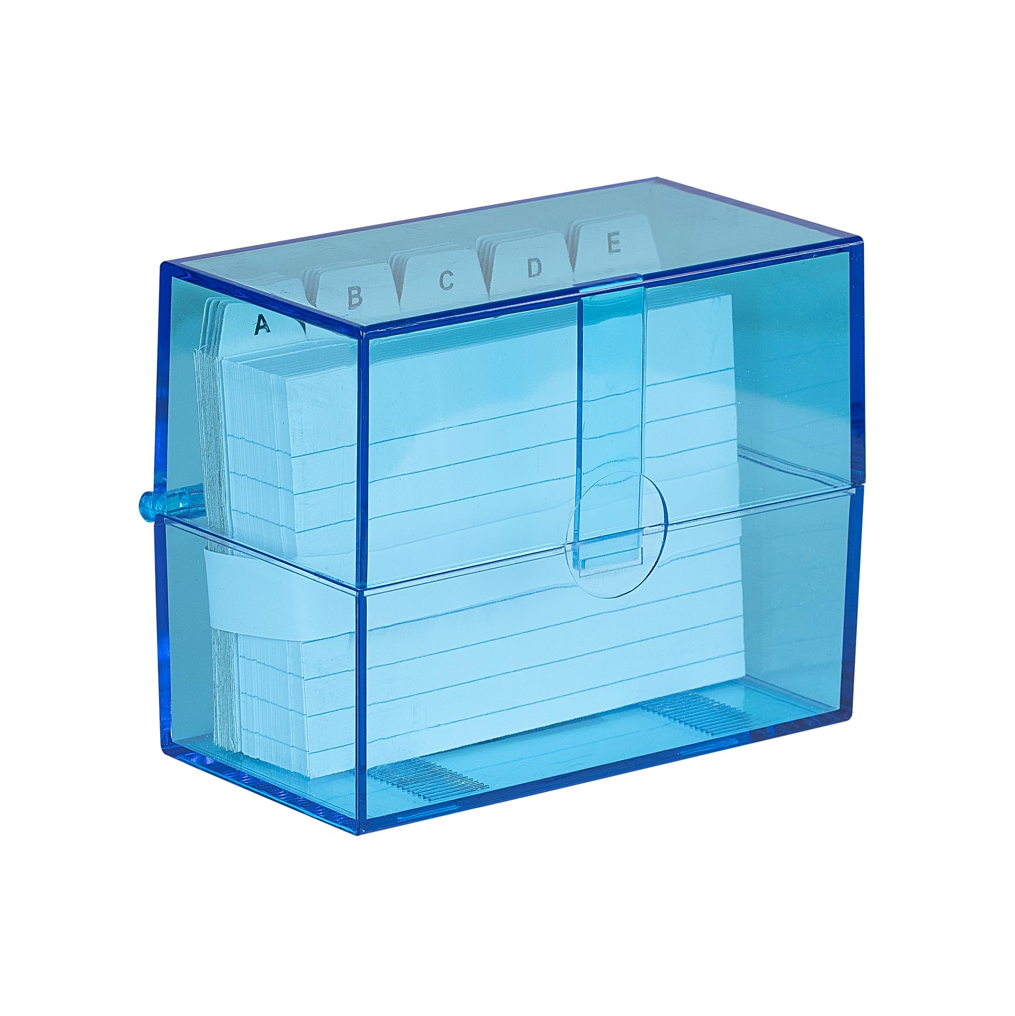 Wedo Fichier A7 avec cartes registre alphabétique 200 cartes Transparent Bleu