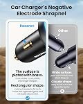 Rocoren 105W Chargeur automobile total USB C, PD 35W & QC3.0 30W Super charge rapide, 6-Port Adaptateur de voiture pour les voyages en famille, USB Chargeur de voiture 5FT Câble pour iPhone 15, iPad Pro, Samsung S23