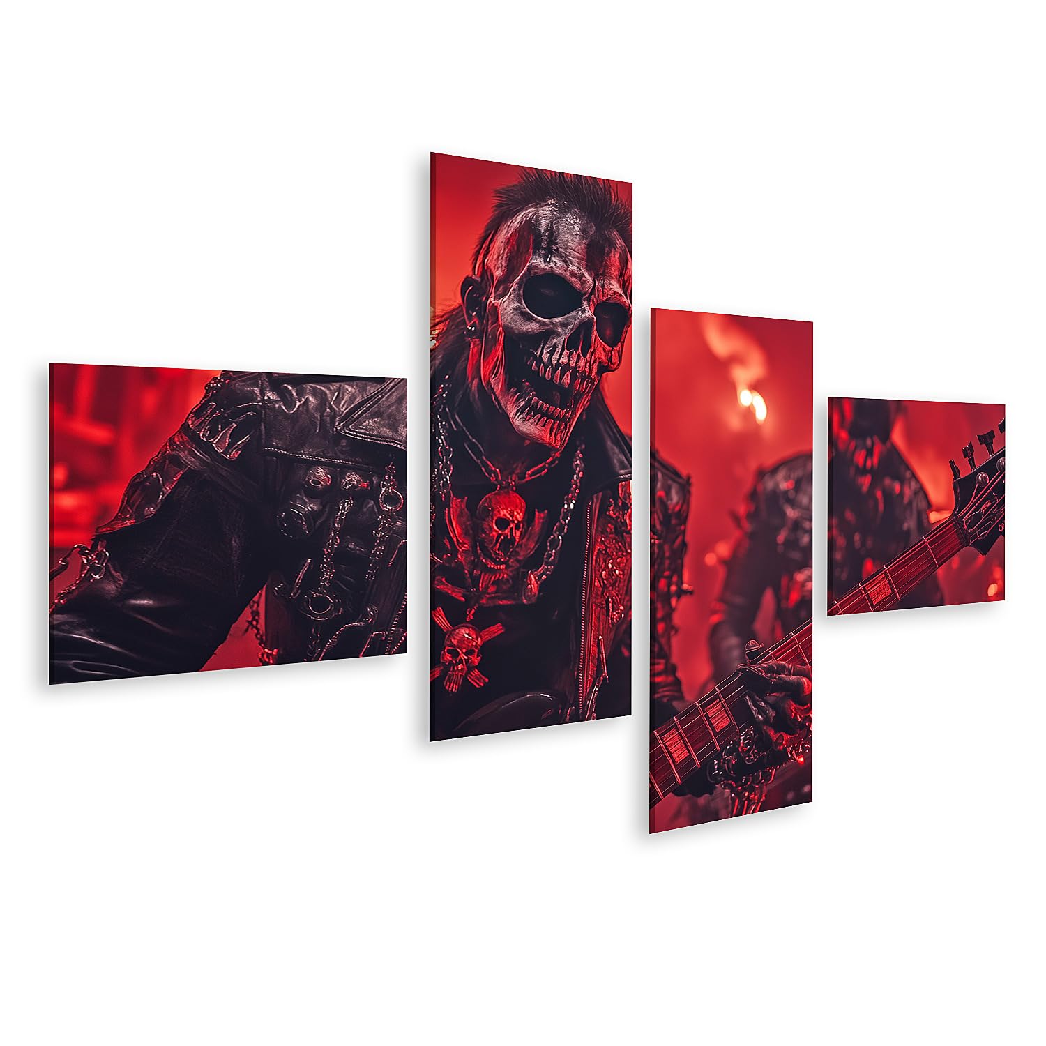 islandburner Prime Bild auf Leinwand Heavy Metal Skelette bei einem Konzert Bilder Wandbilder Poster