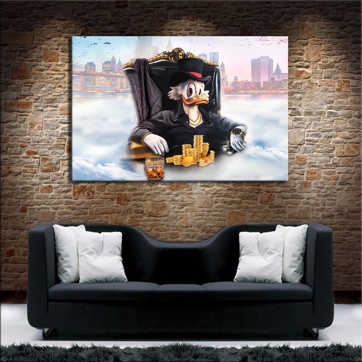 Myartstyle Leinwand Bilder Cartoons, Film, Geld, Money, Kunstdruck Wandbilder Canvas (150x100cm)
