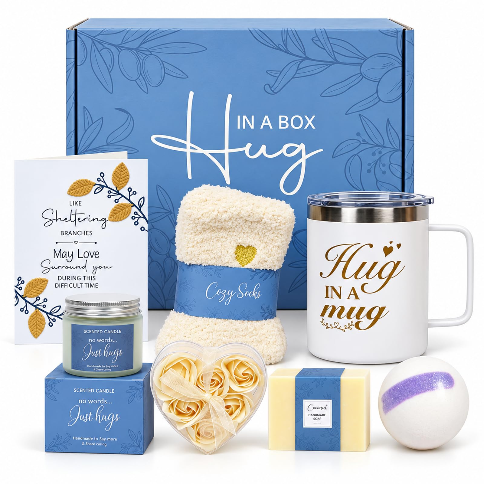 Set regalo spa da donna, confezione regalo per aromaterapia, sapone fatto a mano, palline da bagno, candele profumate, calzini di peluche, combinazione di tazze sottovuoto, set regalo per festa della