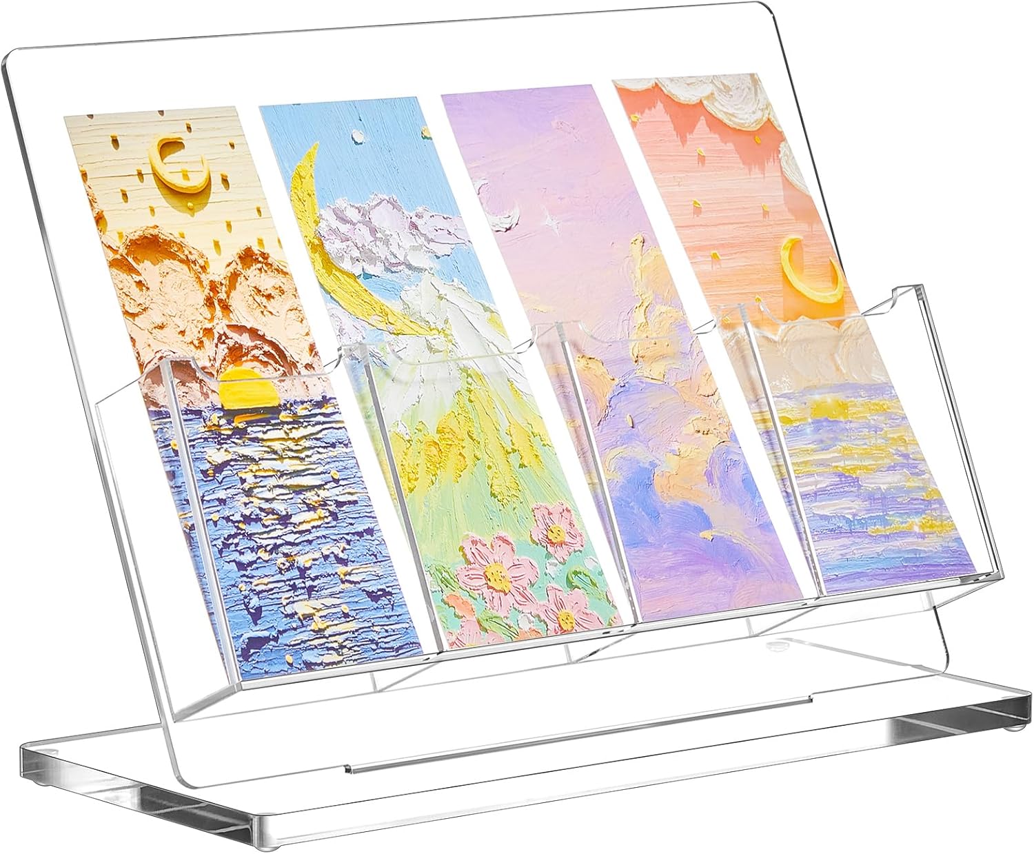 Amazon.com: Dunzoom 4 Slots Freestanding Acrylic Bookmark Display ...