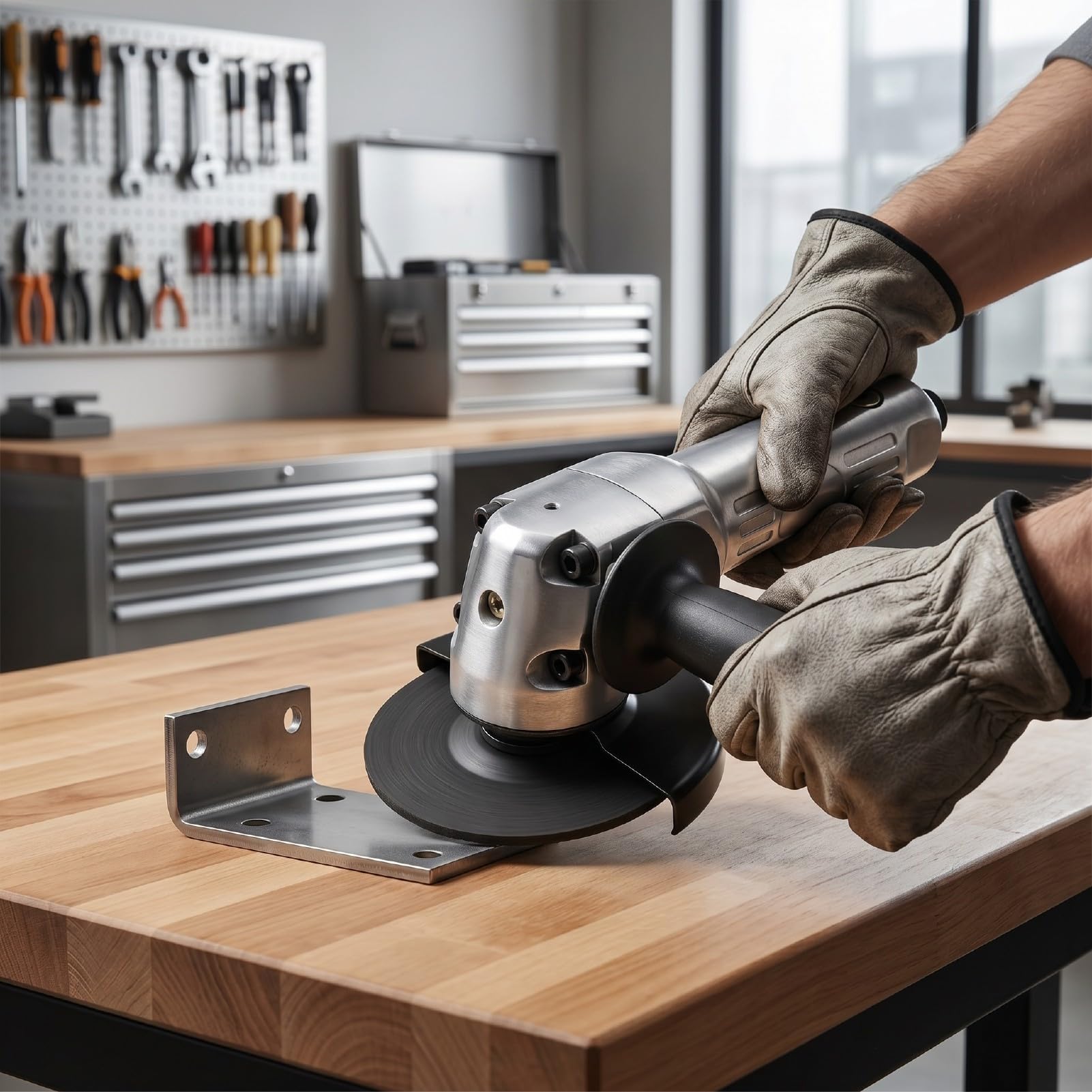 KIMISS Amoladora Angular Neumática de 5 Pulgadas Lijadora Angular de Aire de 11000 RPM para Corte de Metal Pulido con Agarre Ergonómico Carcasa Compuesta Liviana 6 BAR