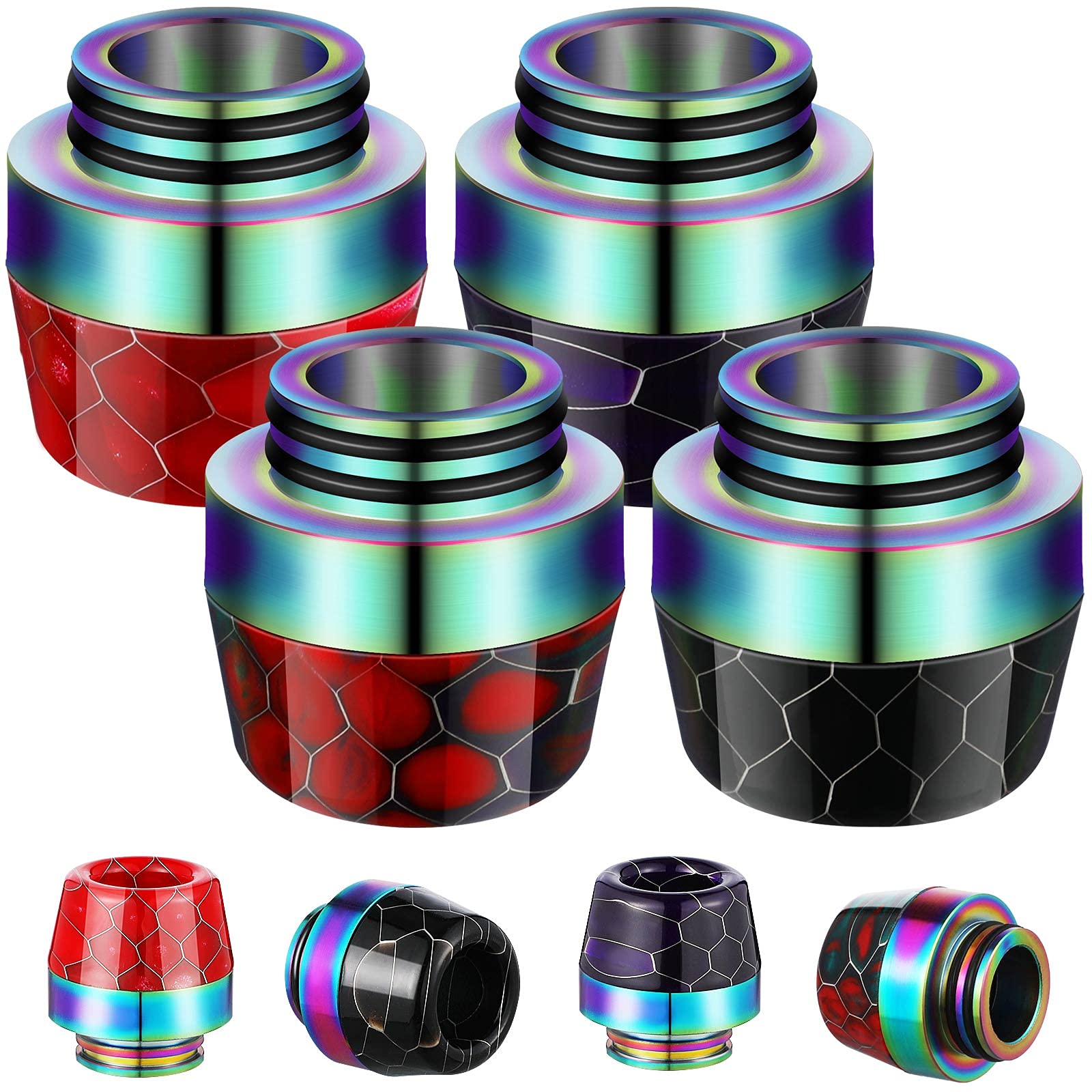 4 Pieces Resin 810 Drip Tip Replacement Resin Drip Tip Connector 