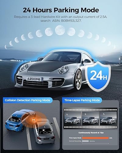 Miniatura 5 de AZDOME M580 3 canales 5K Dash Cam, 5G WiFi Dash Cámara para coche con tarjeta de 64 GB, frontal y trasera interior 4K+1080P+1080P, IR WDR visión