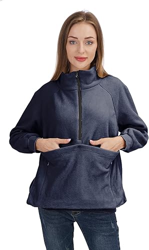 Miniatura 2 de ALYC Sudadera transportadora de mascotas para mujer, soporte para perros y gatos, sudadera con bolsa de canguro suave