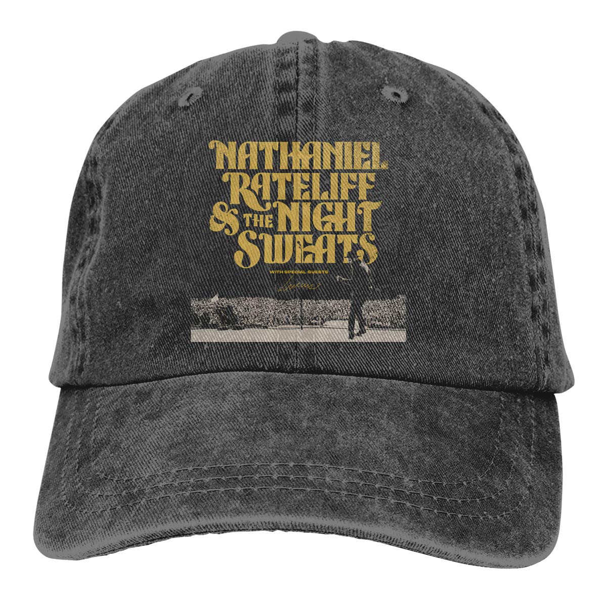 DorothyCGarzaNathaniel Rateliff & The Night Sweats Hat Fashion Casual Retro Adjustable Denim Cap Baseball Cap Unisex Black