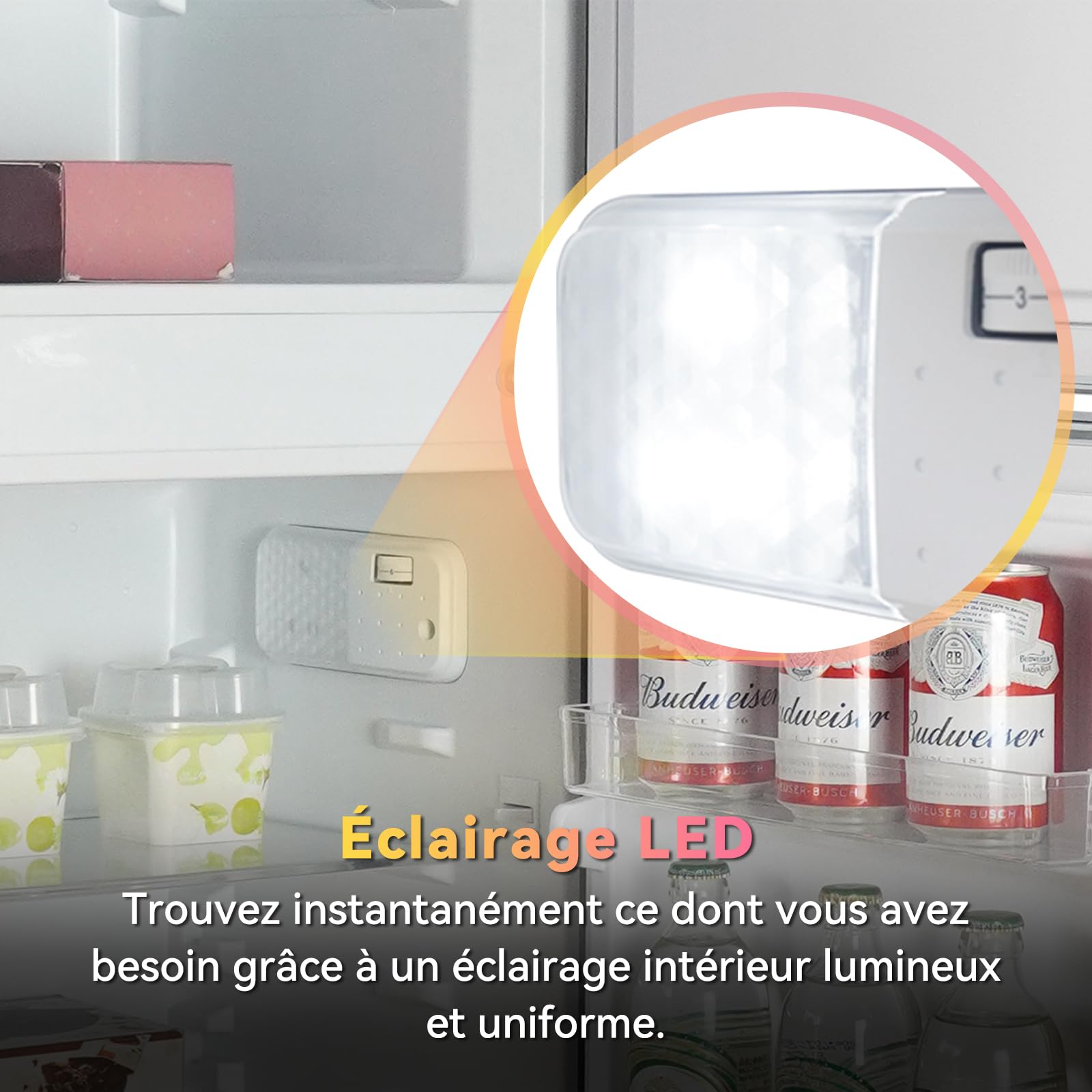Magictec Frigo vintage rétro réfrigérateur congélateur 120 L (88 L/32 L) Low Frost Combiné Design vert matcha Éclairage LED