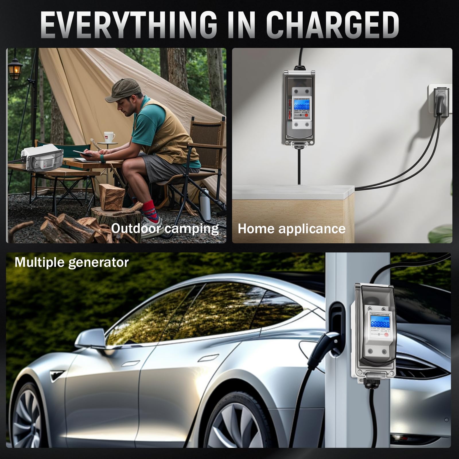 Mobiler Digitaler Stromzähler 16A 230V,Mobile Meter Intelligenter