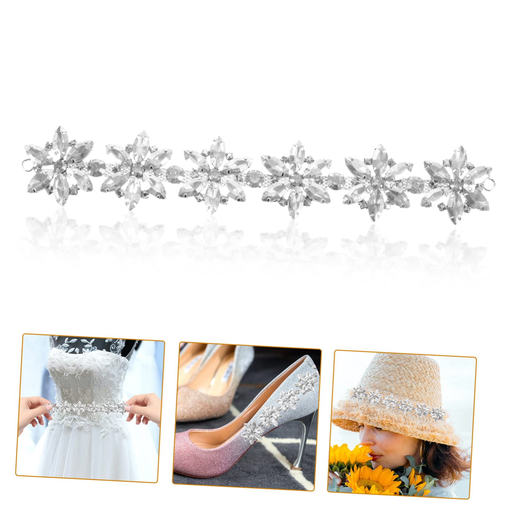 SEWACC 5stücke Strass-blumenapplikation Für Hochzeitsgürtel Dekorative Strass-patches Für Kleidung Schuhe Accessoires Blättriges Design Für -projekte Und Anlässe