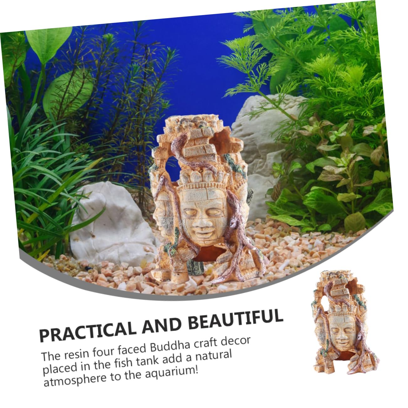 Happyyami 1pièce Décoration Aquarium avec Crâne Ornement De Paysage Aquatique pour Poissons Et Reptiles Accessoire De Décoration pour Aquariums Eau Douce Et Salée