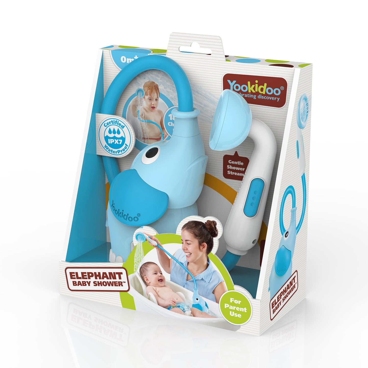 Yookidoo Baby Bade- & Spiel Bundle – Elefanten Baby Duschkopf mit Wasserpumpe & Bauchlage Spielmatte mit
