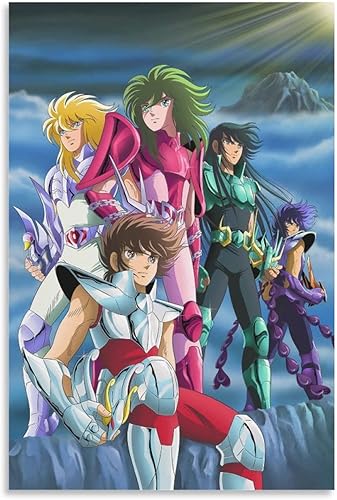 Pósteres de anime de Saint Seiya, los cinco santos de bronce principales Pegaso, póster genial para dormitorio de niños, impresiones artísticas en