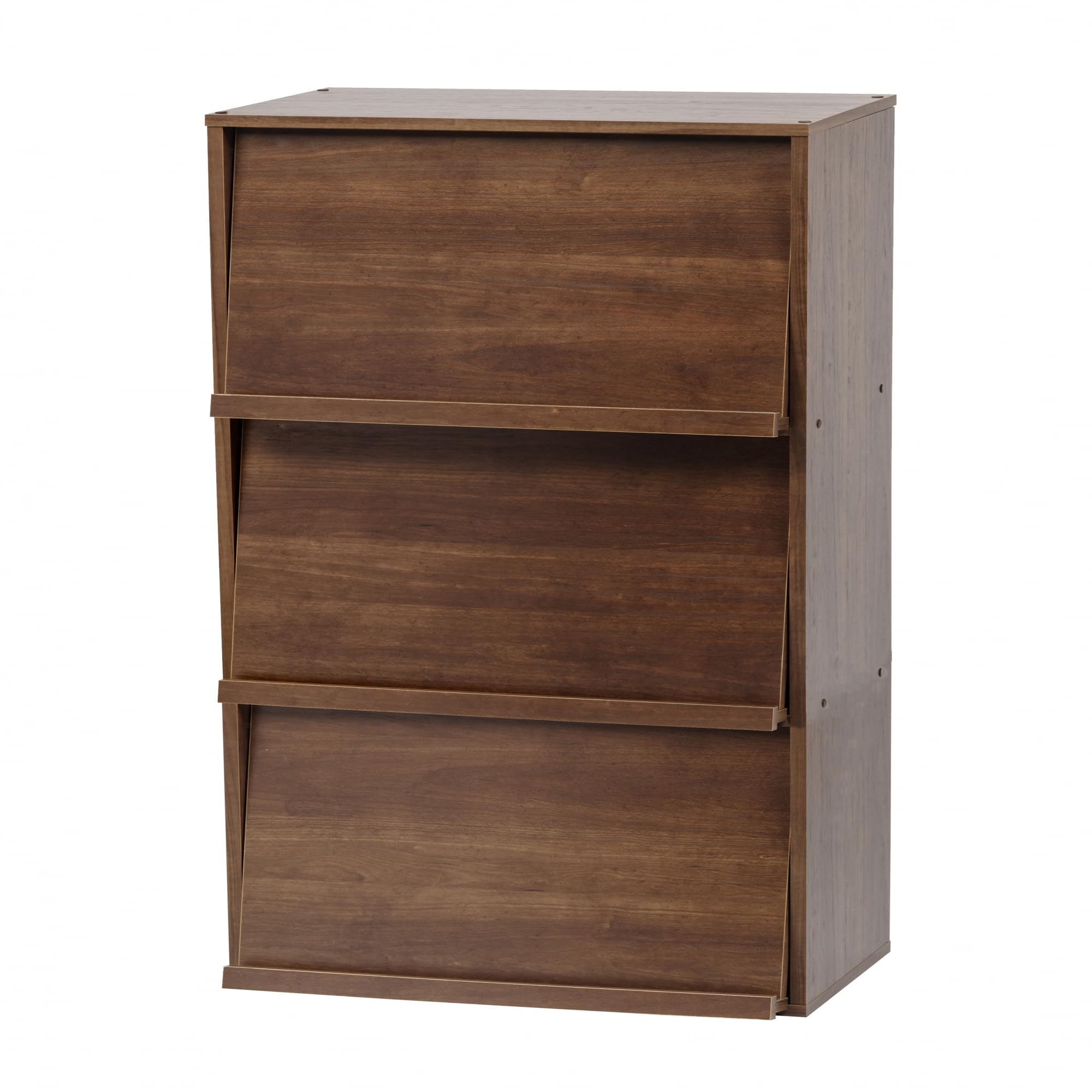 Iris Ohyama, Möbel, Bücherregal, Aufbewahrungsregal, 3 Klapptüren, Design, Solide, Modern, Mehrzweck, Büro, Schlafzimmer, Wohnzimmer - CHR-3 - Braun