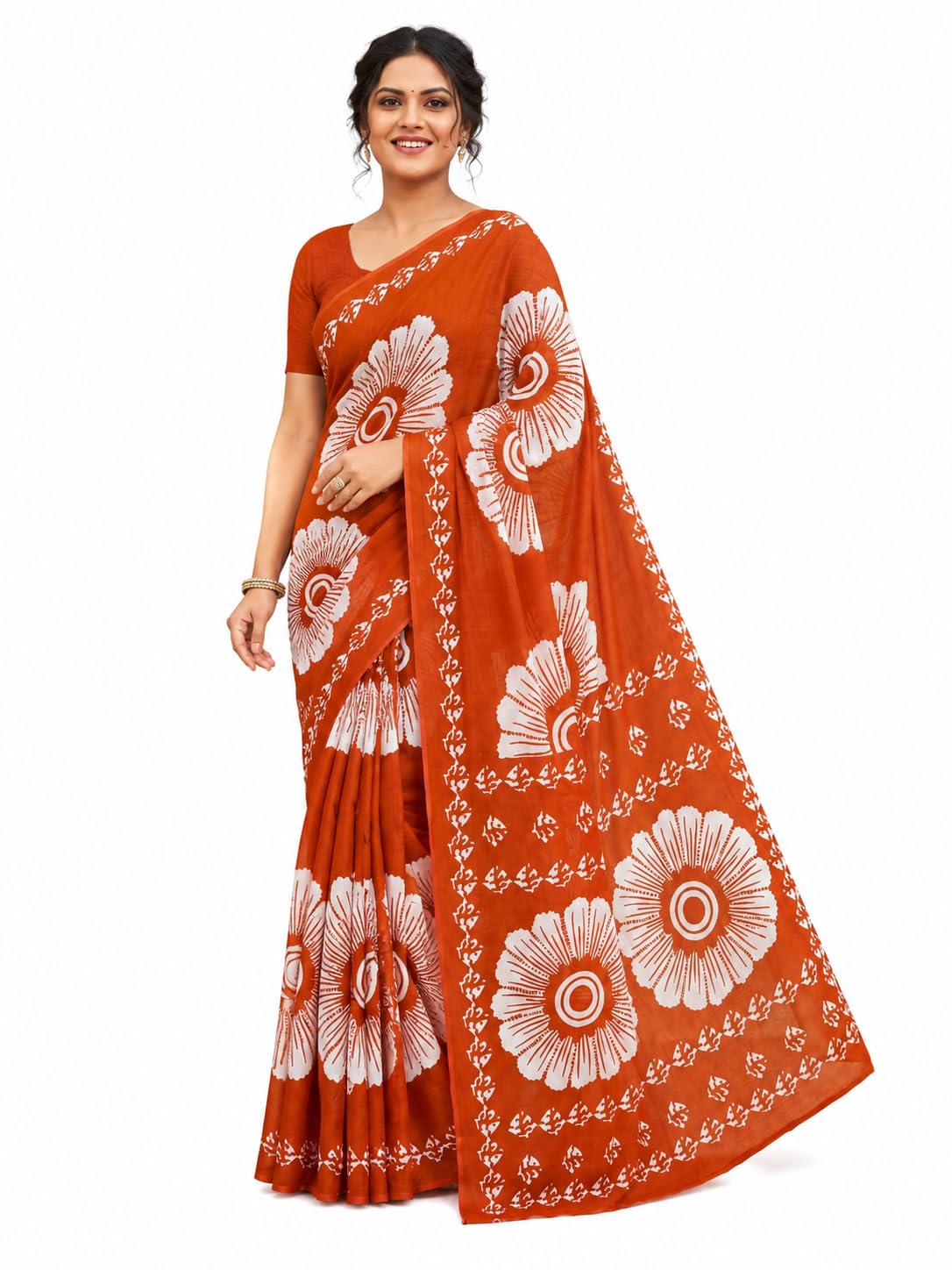 Pure Cotton Saree for Women Soft Lightweight Printed Daily Wear Traditional Casual Office Wear Saree-picture-10