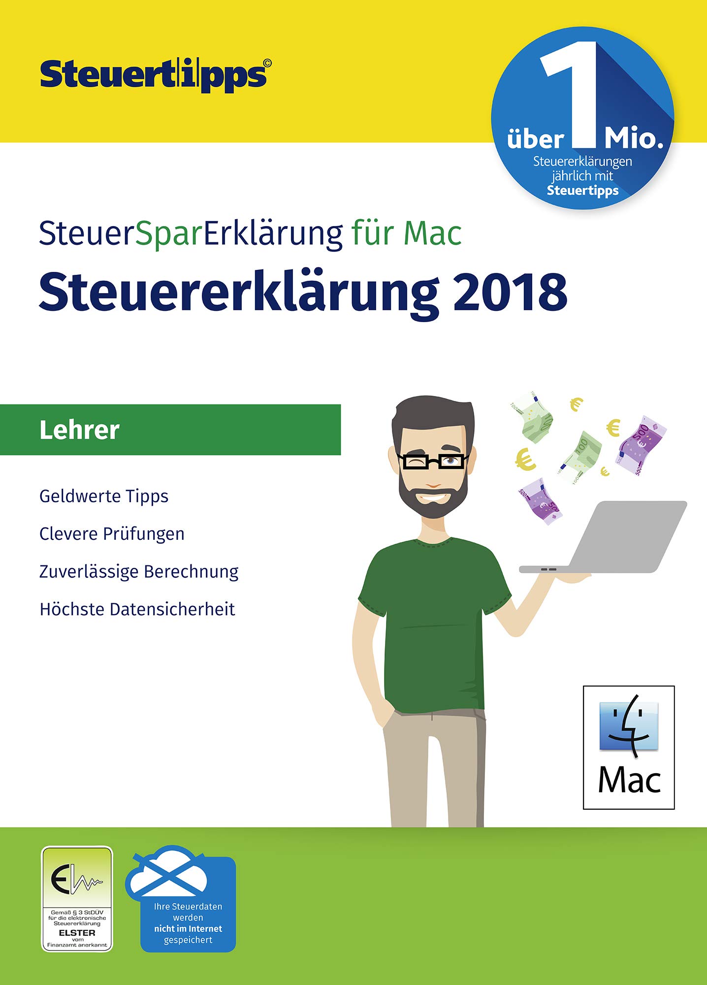 SteuerSparErklärung für Lehrer 2019, Schritt-für-Schritt Steuersoftware für die Steuererklärung 2018, Aktivierungscode per Mail für Mac: OS X (ab 10.11 El Capitan)